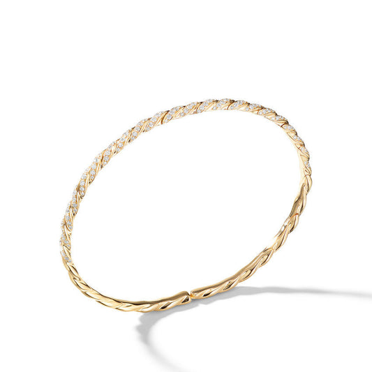 3.5MM Pavéflex Bracelet in 18K Yellow Gold with Diamonds
