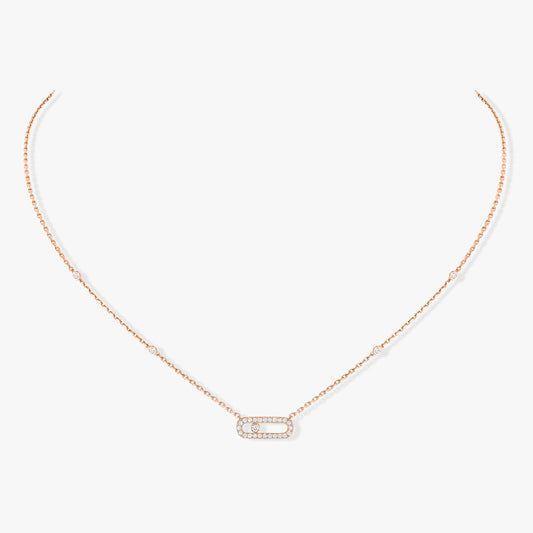 Pink Gold Diamond Necklace
