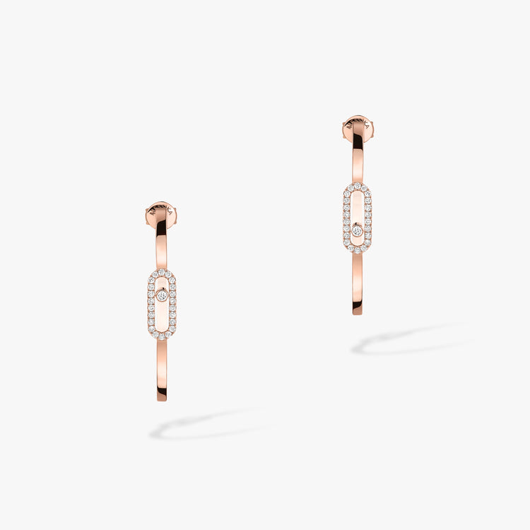 Pink Gold Diamond Earrings