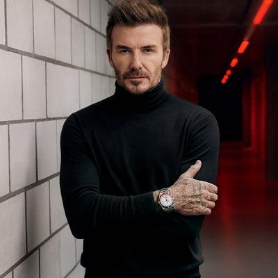 David Beckham, Tudor brand ambassador and football legend, wearing a Tudor watch