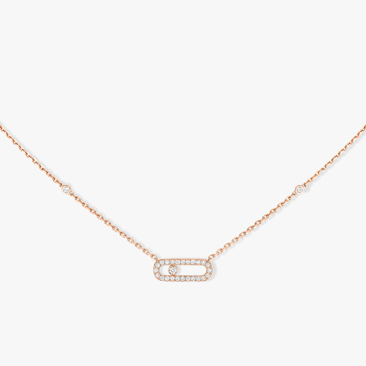 Pink Gold Diamond Necklace