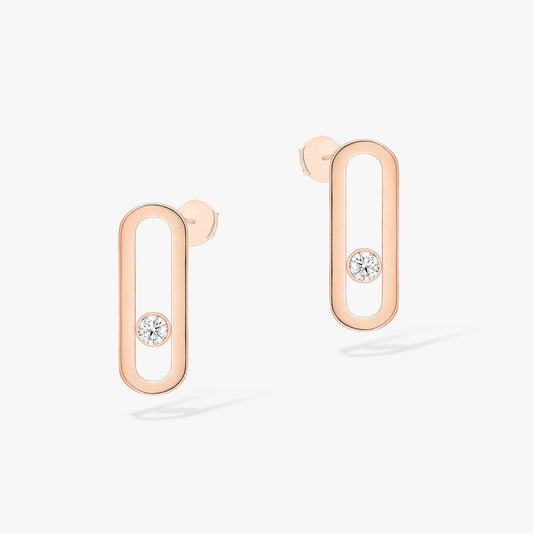 Pink Gold Diamond Earrings
