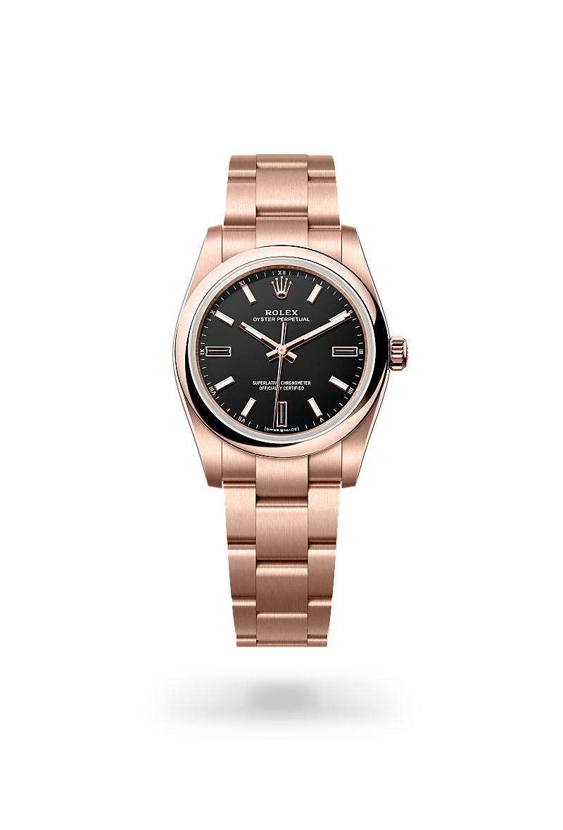 rolex oyster perpetual in 18 ct everose gold, m124205-0001 - Date & Time
