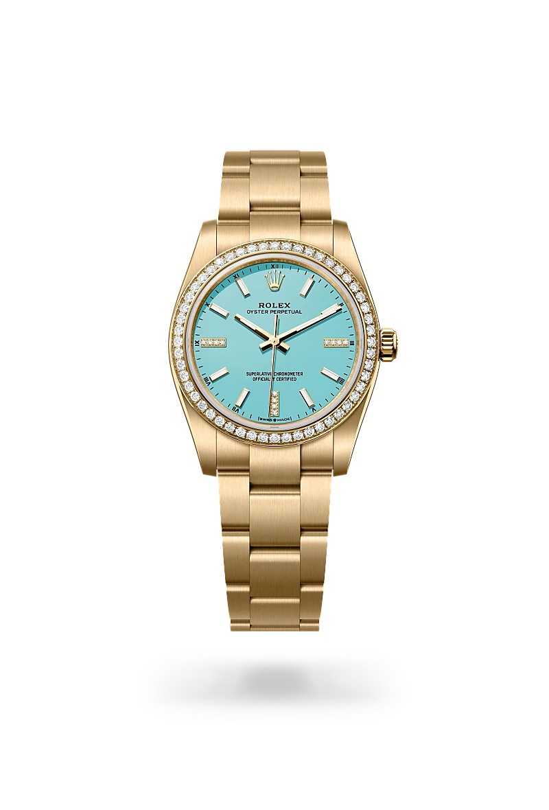 rolex oyster perpetual in 18 ct yellow gold, m124248rbr-0002 - Date & Time