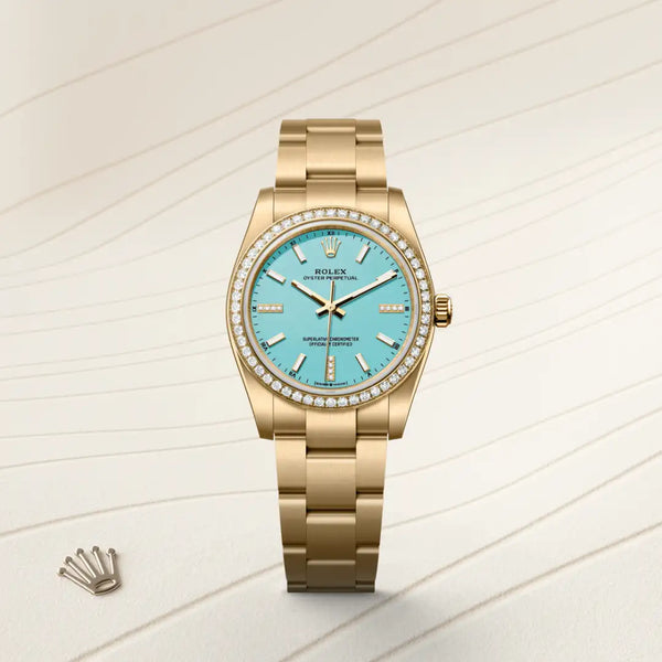 rolex oyster perpetual in 18 ct yellow gold, m124248rbr-0002 - Date & Time