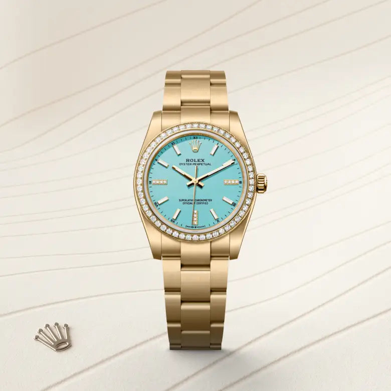 rolex oyster perpetual in 18 ct yellow gold, m124248rbr-0002 - Date & Time