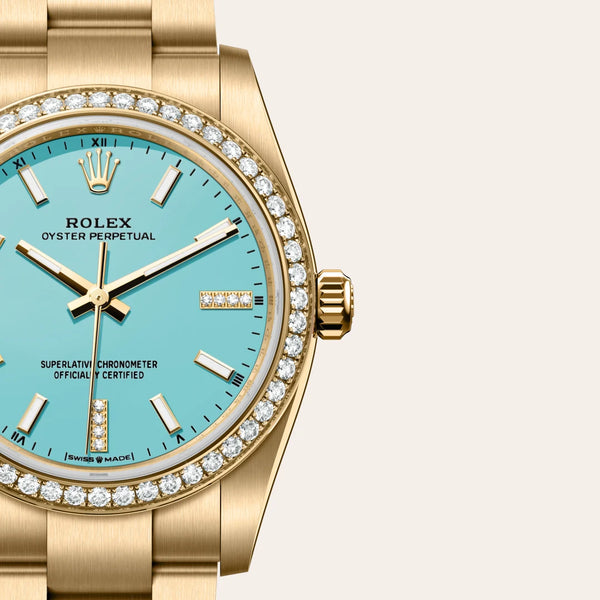 rolex oyster perpetual in 18 ct yellow gold, m124248rbr-0002 - Date & Time