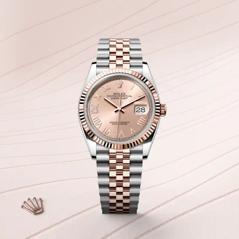 rolex datejust in everose rolesor - combination of oystersteel and everose gold, m126231-0049 - Date & Time
