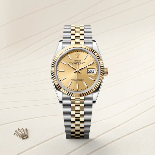 rolex datejust in yellow rolesor - combination of oystersteel and yellow gold, m126233-0015 - Date & Time