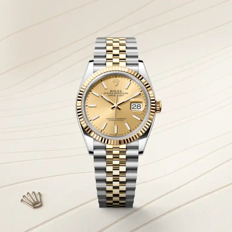 rolex datejust in yellow rolesor - combination of oystersteel and yellow gold, m126233-0015 - Date & Time