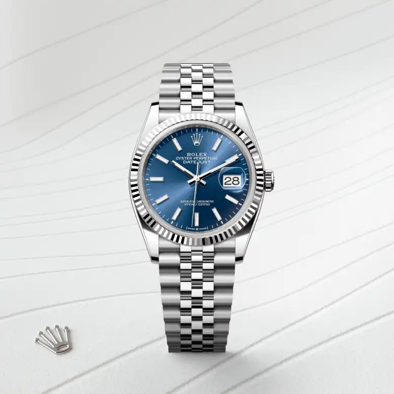 rolex datejust in white rolesor - combination of oystersteel and white gold, m126234-0017 - Date & Time
