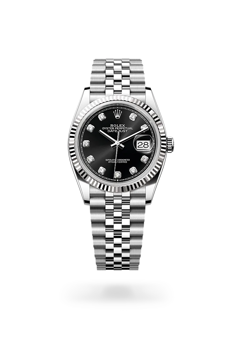 rolex datejust in white rolesor - combination of oystersteel and white gold, m126234-0027 - Date & Time