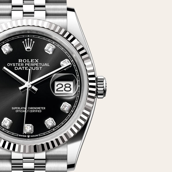 rolex datejust in white rolesor - combination of oystersteel and white gold, m126234-0027 - Date & Time