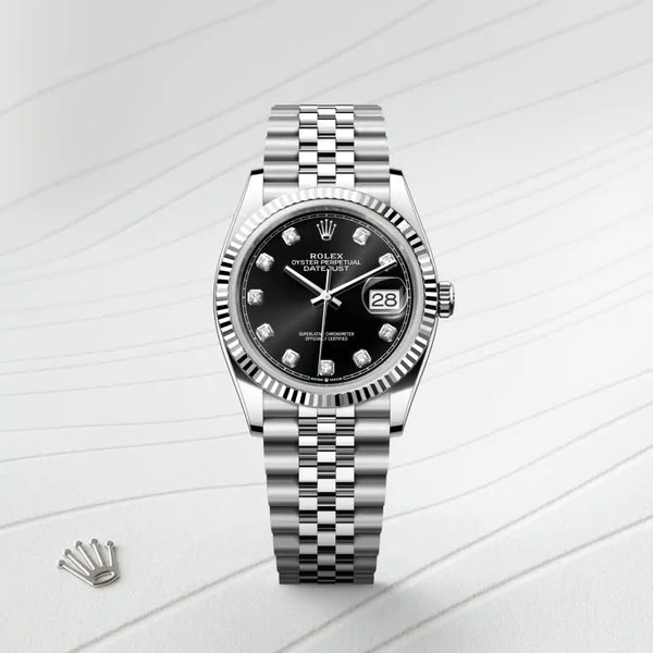 rolex datejust in white rolesor - combination of oystersteel and white gold, m126234-0027 - Date & Time