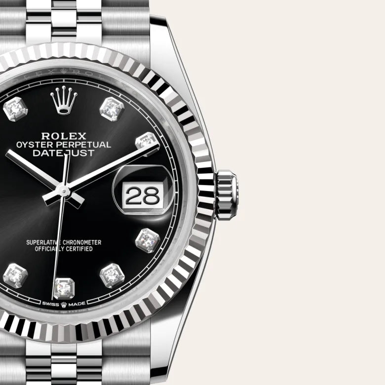 rolex datejust in white rolesor - combination of oystersteel and white gold, m126234-0027 - Date & Time
