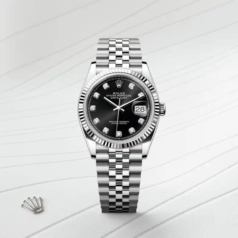 rolex datejust in white rolesor - combination of oystersteel and white gold, m126234-0027 - Date & Time