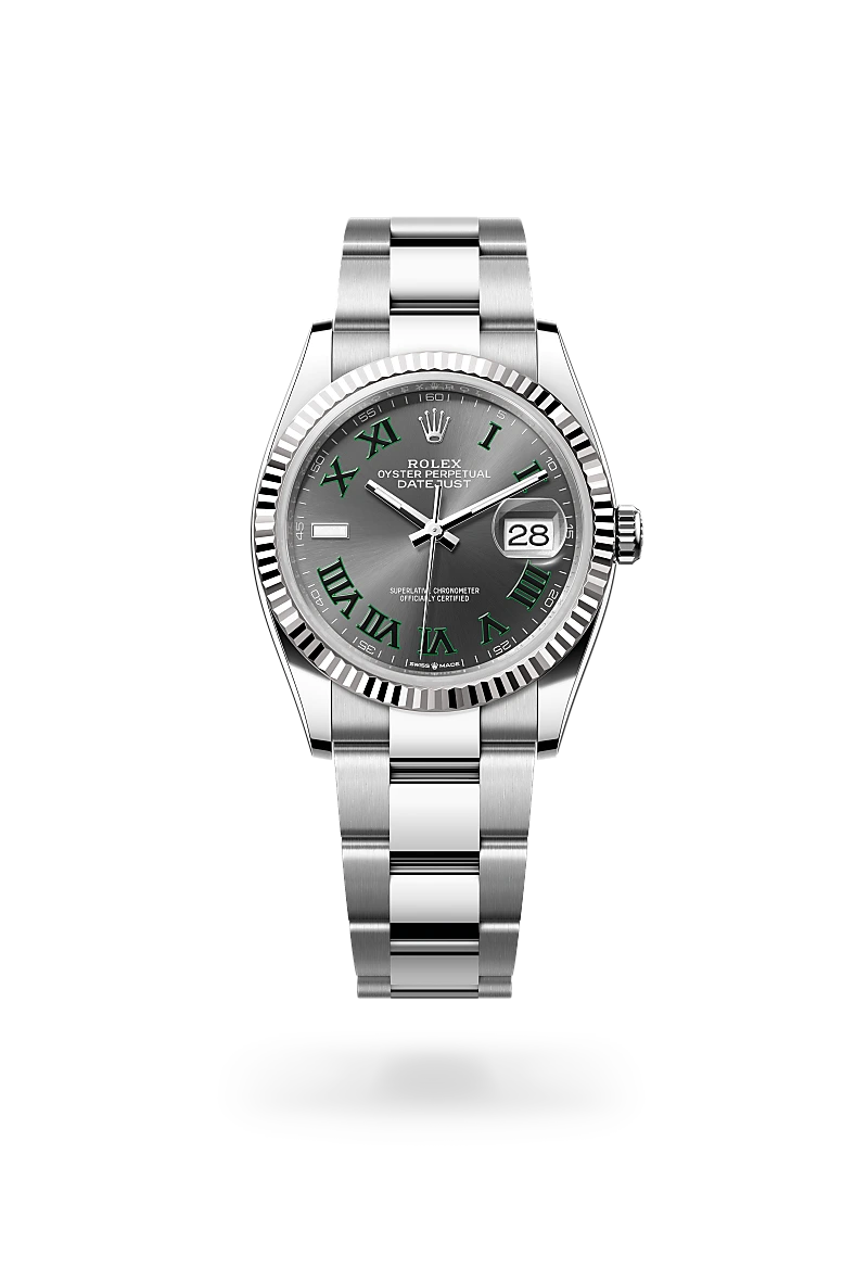 rolex datejust in white rolesor - combination of oystersteel and white gold, m126234-0046 - Date & Time