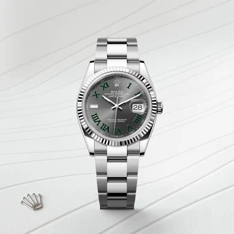 rolex datejust in white rolesor - combination of oystersteel and white gold, m126234-0046 - Date & Time