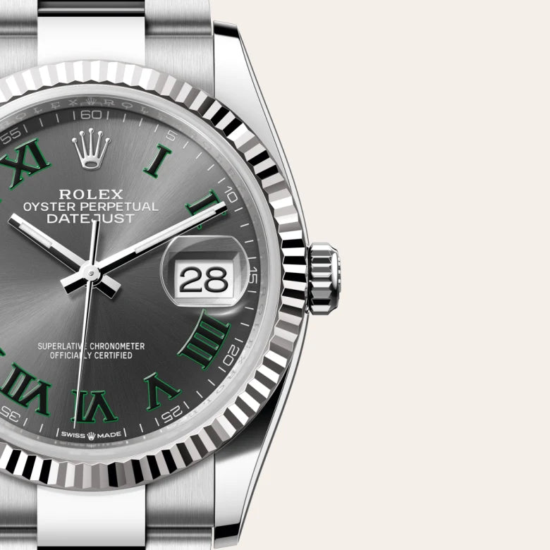 rolex datejust in white rolesor - combination of oystersteel and white gold, m126234-0046 - Date & Time