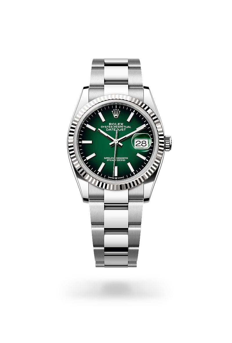 rolex datejust in white rolesor - combination of oystersteel and white gold, m126234-0060 - Date & Time