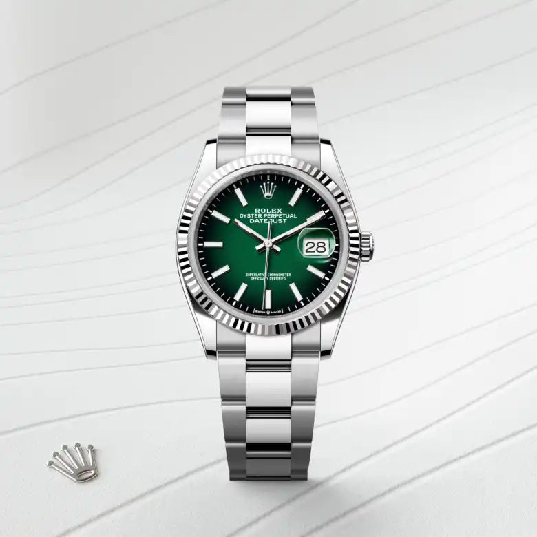 rolex datejust in white rolesor - combination of oystersteel and white gold, m126234-0060 - Date & Time