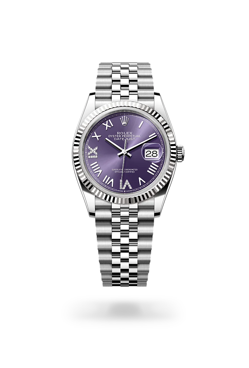 rolex datejust in white rolesor - combination of oystersteel and white gold, m126234-0063 - Date & Time