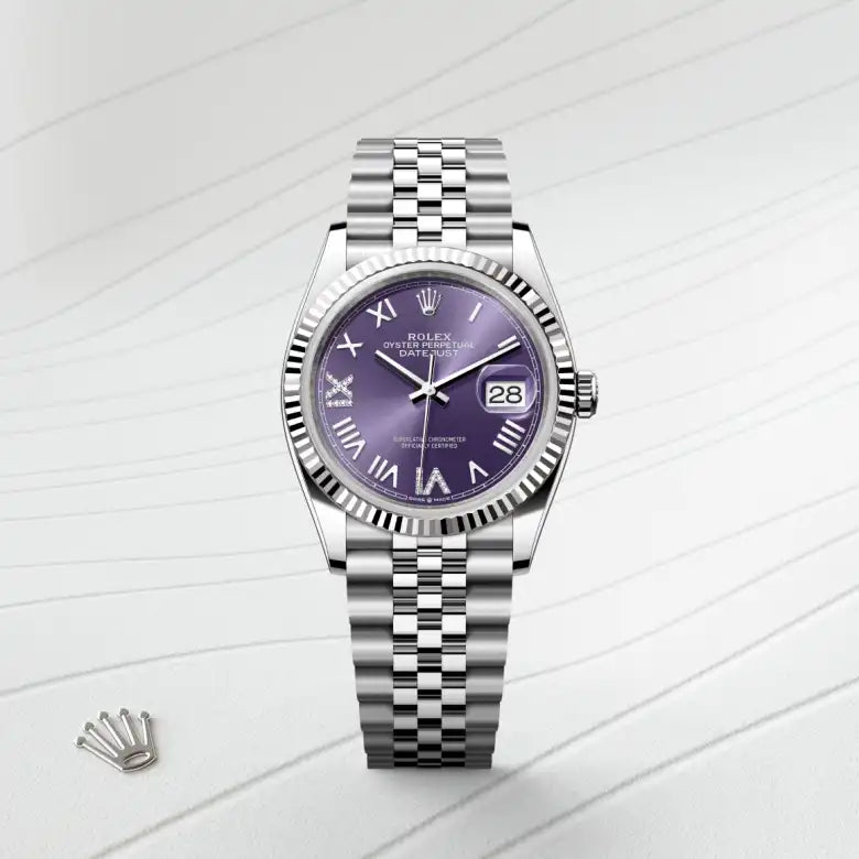 rolex datejust in white rolesor - combination of oystersteel and white gold, m126234-0063 - Date & Time