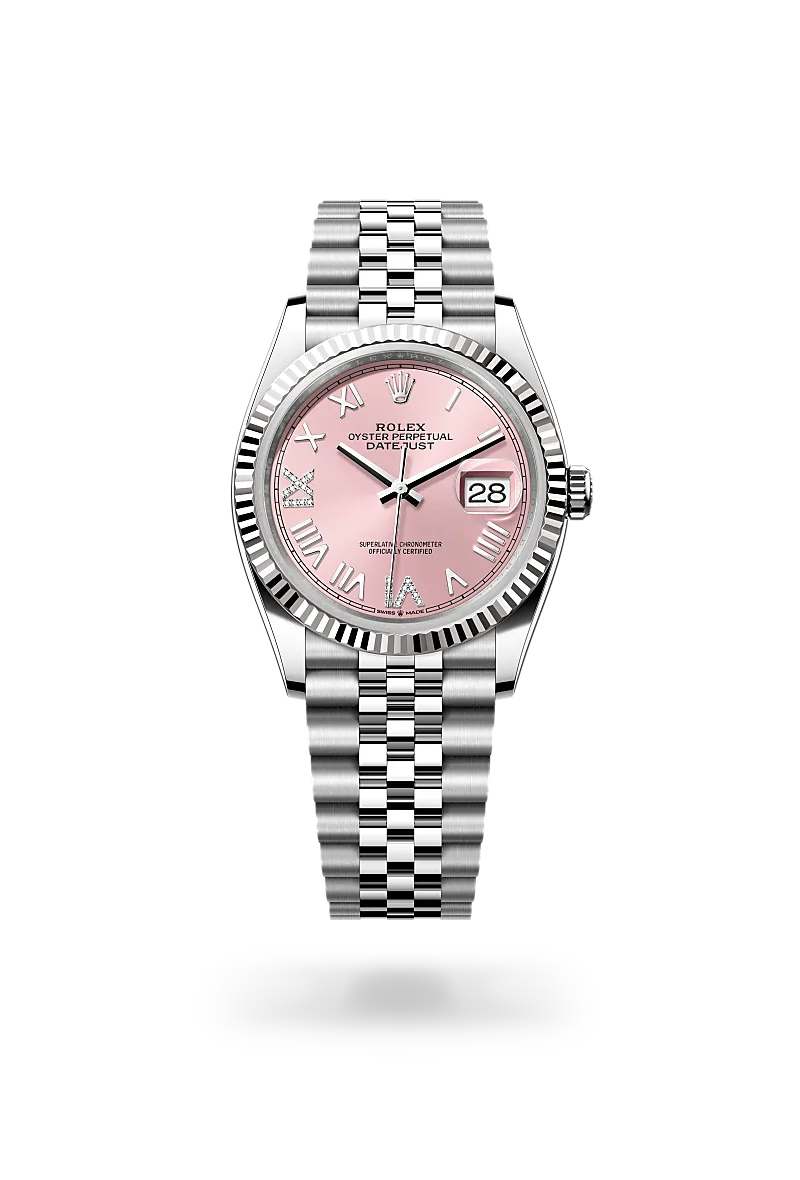 rolex datejust in white rolesor - combination of oystersteel and white gold, m126234-0065 - Date & Time