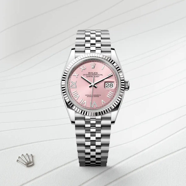 rolex datejust in white rolesor - combination of oystersteel and white gold, m126234-0065 - Date & Time