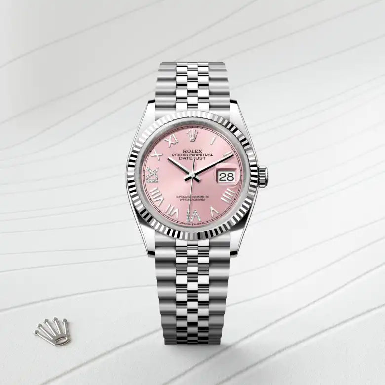 rolex datejust in white rolesor - combination of oystersteel and white gold, m126234-0065 - Date & Time