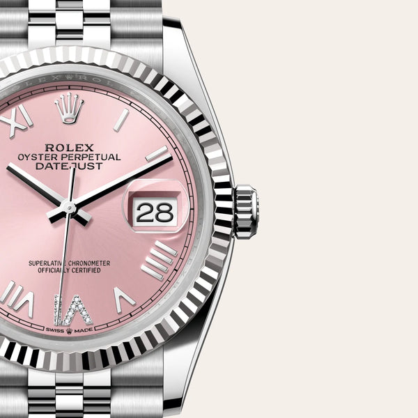 rolex datejust in white rolesor - combination of oystersteel and white gold, m126234-0065 - Date & Time