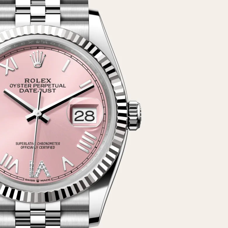 rolex datejust in white rolesor - combination of oystersteel and white gold, m126234-0065 - Date & Time