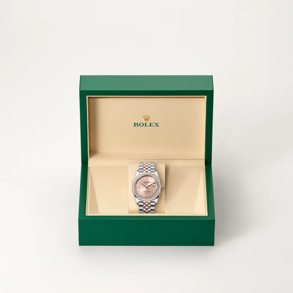 rolex datejust in everose rolesor - combination of oystersteel and everose gold, m126281rbr-0037 - Date & Time