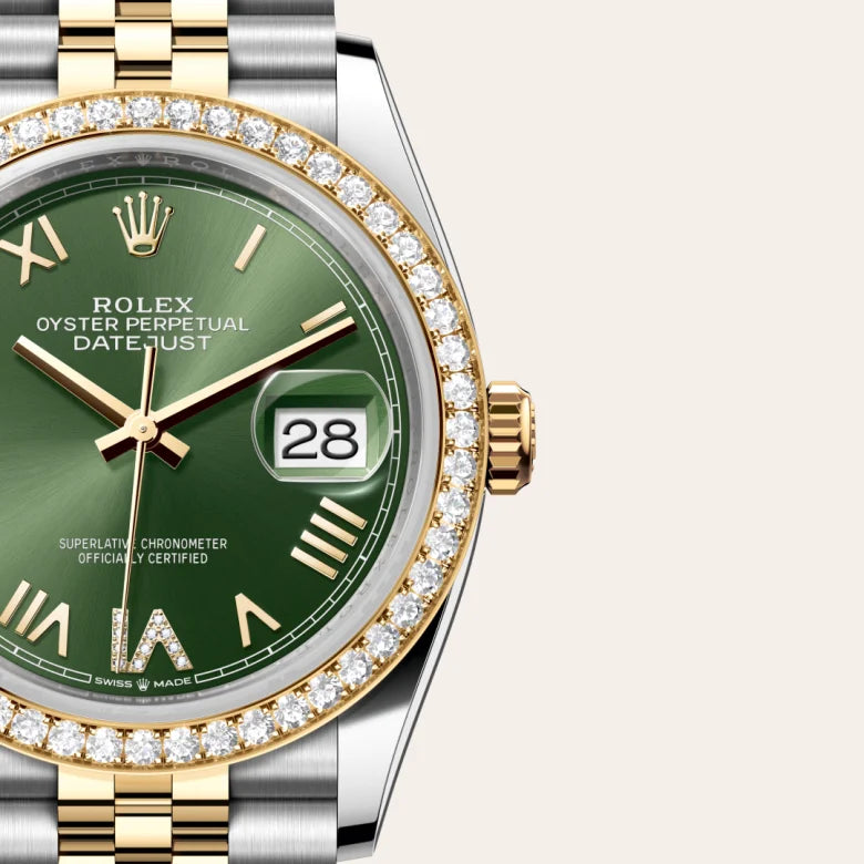 rolex datejust in yellow rolesor - combination of oystersteel and yellow gold, m126283rbr-0035 - Date & Time