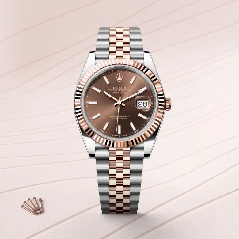 rolex datejust in everose rolesor - combination of oystersteel and everose gold, m126331-0002 - Date & Time