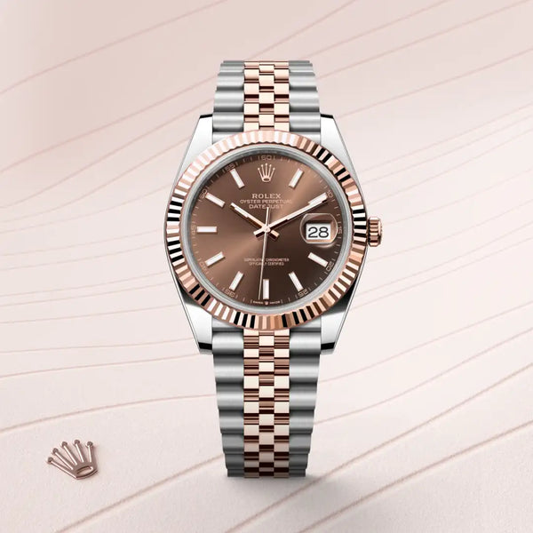 rolex datejust in everose rolesor - combination of oystersteel and everose gold, m126331-0002 - Date & Time