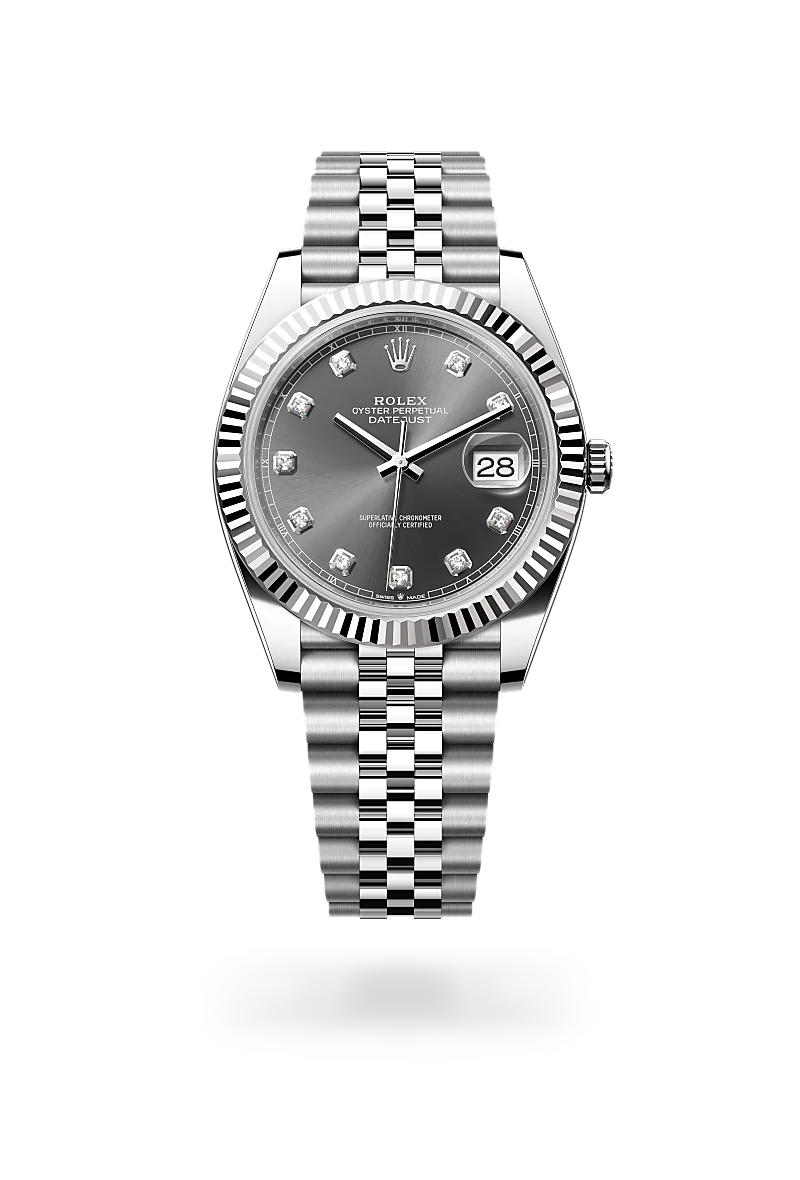 rolex datejust in white rolesor - combination of oystersteel and white gold, m126334-0006 - Date & Time