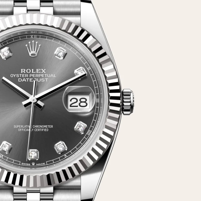 rolex datejust in white rolesor - combination of oystersteel and white gold, m126334-0006 - Date & Time