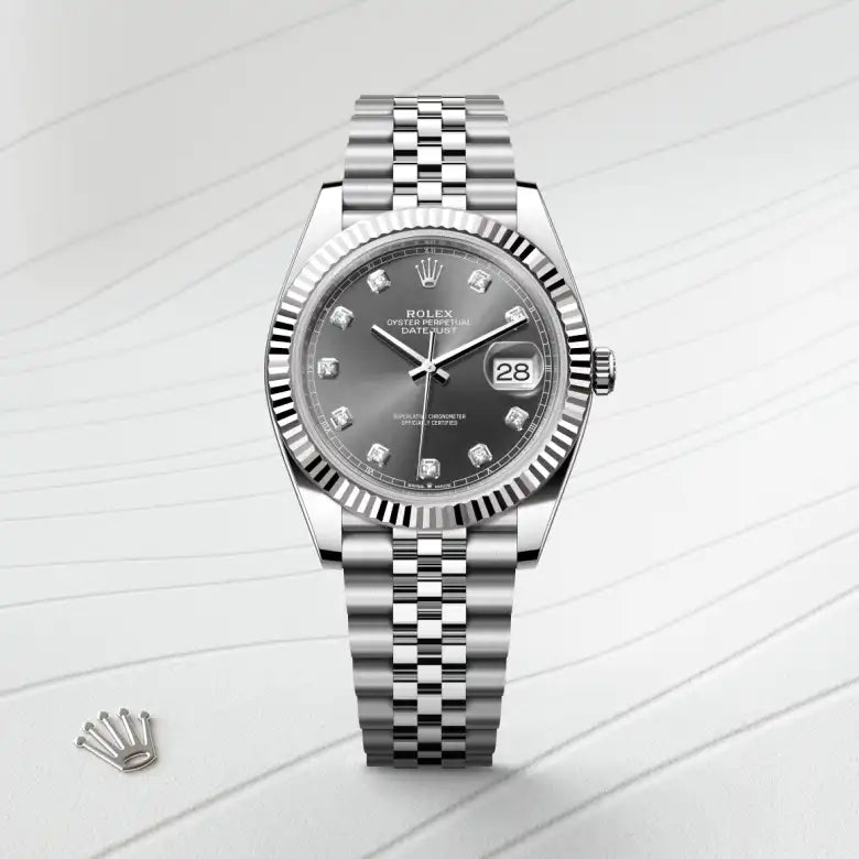 rolex datejust in white rolesor - combination of oystersteel and white gold, m126334-0006 - Date & Time