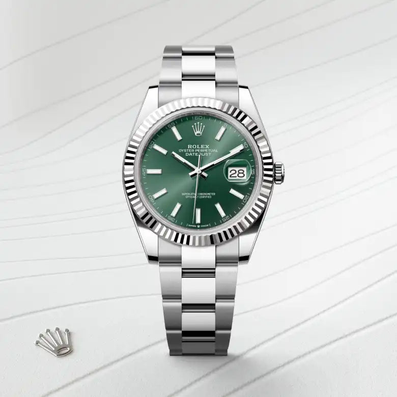 rolex datejust in white rolesor - combination of oystersteel and white gold, m126334-0027 - Date & Time