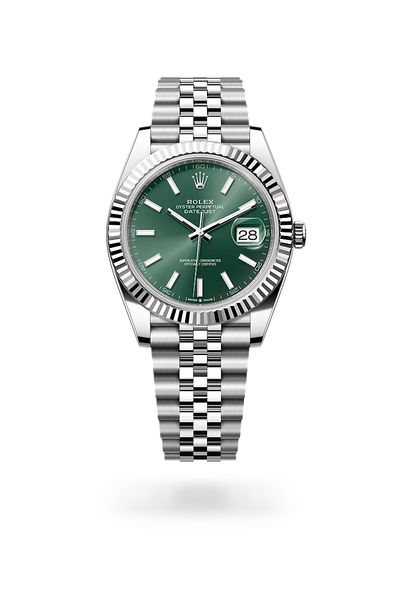 rolex datejust in white rolesor - combination of oystersteel and white gold, m126334-0028 - Date & Time