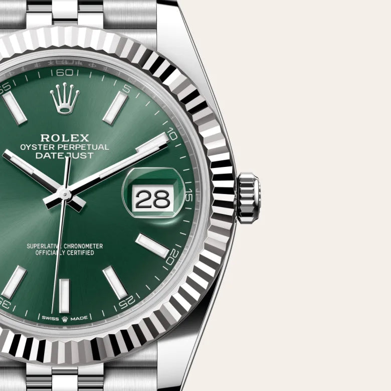 rolex datejust in white rolesor - combination of oystersteel and white gold, m126334-0028 - Date & Time