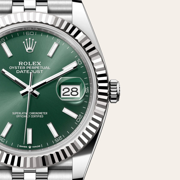 rolex datejust in white rolesor - combination of oystersteel and white gold, m126334-0028 - Date & Time