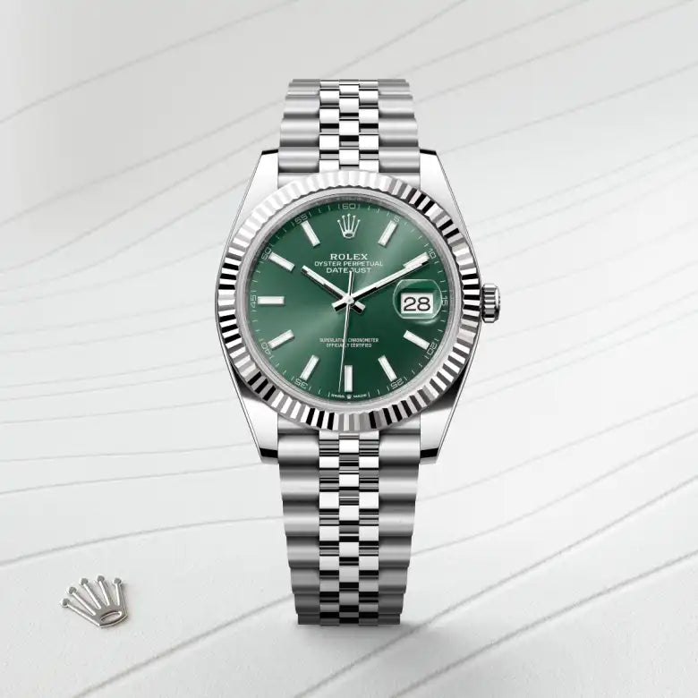 rolex datejust in white rolesor - combination of oystersteel and white gold, m126334-0028 - Date & Time