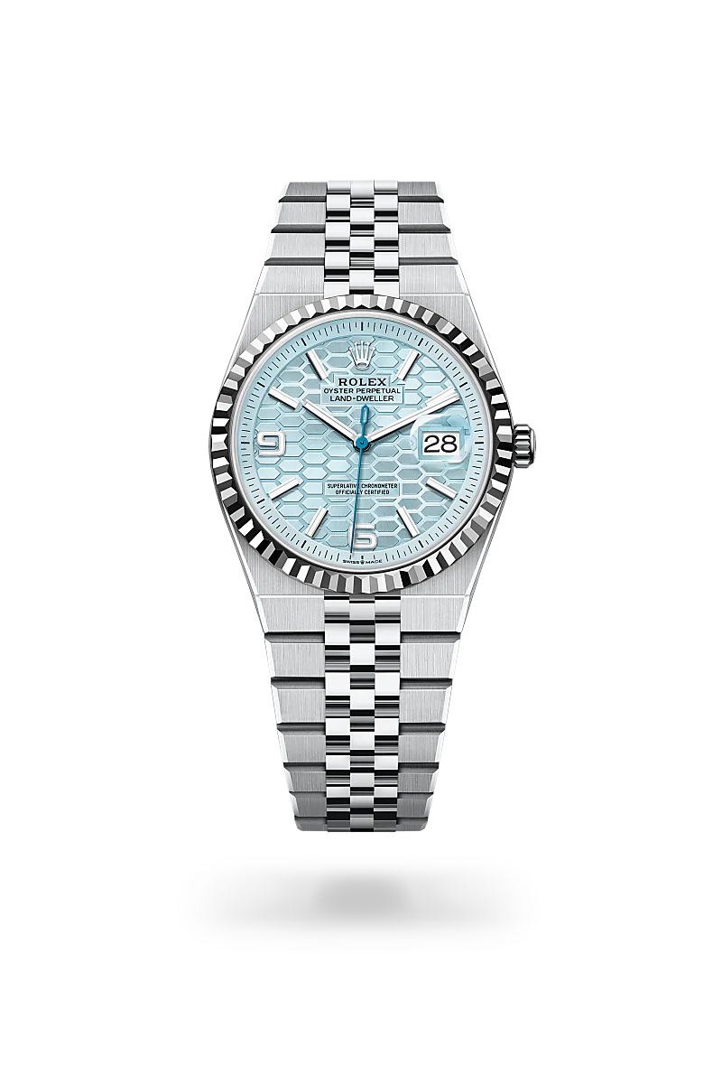 rolex land-dweller in platinum, m127236-0001 - Date & Time