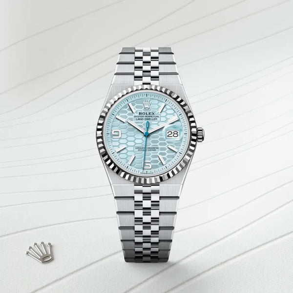 rolex land-dweller in platinum, m127236-0001 - Date & Time