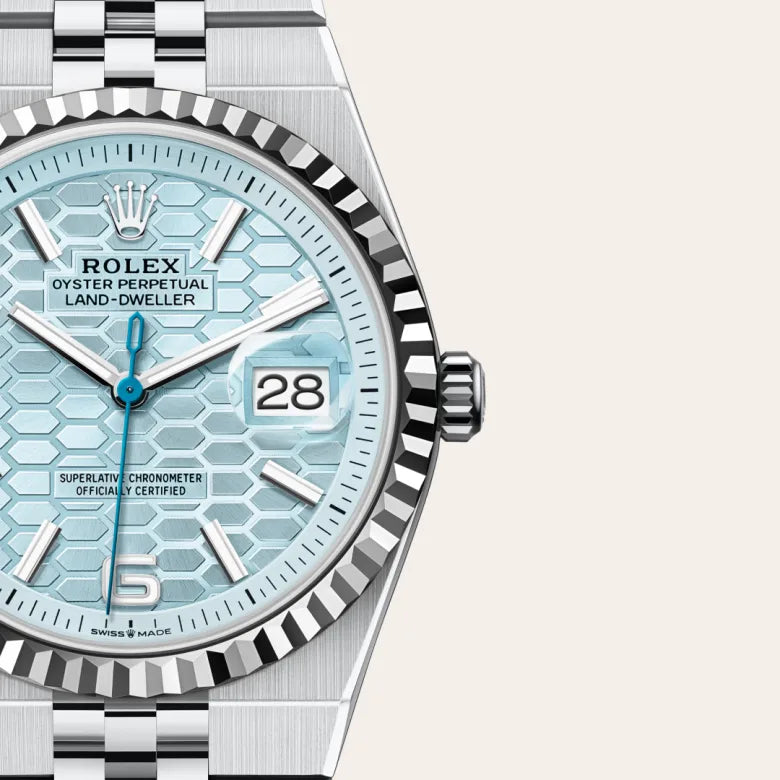 rolex land-dweller in platinum, m127236-0001 - Date & Time