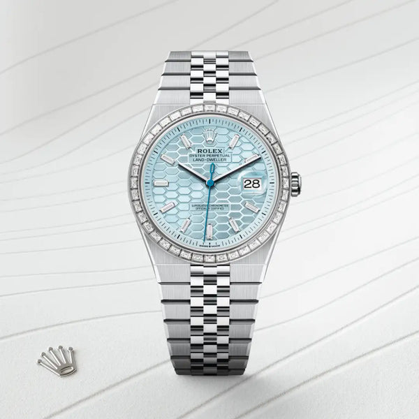 rolex land-dweller in platinum, m127386tbr-0001 - Date & Time