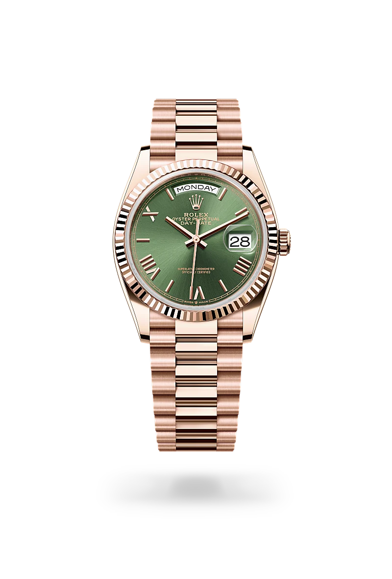 rolex day-date in 18 ct everose gold, m128235-0089 - Date & Time