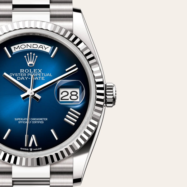 rolex day-date in 18 ct white gold, m128239-0063 - Date & Time